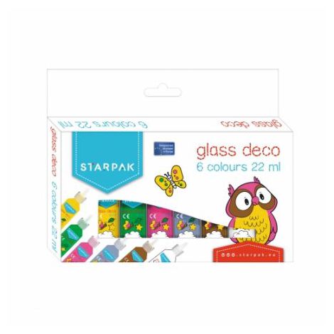 Farby witrażowe Starpak Sowy 22ml, 6 kolorów